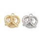 Brass Micro Pave Clear Cubic Zirconia Charms, Pretzel  Charms