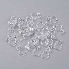 Plastic Clip-on Earring Findings, for Non-Pierced Ears, Fit for Rhinestone