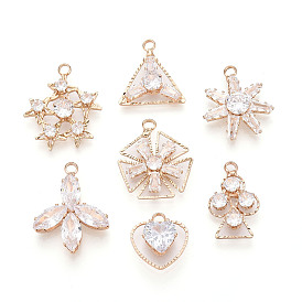 Латунь с кубическим цирконием подвеской, разнообразные, золотые