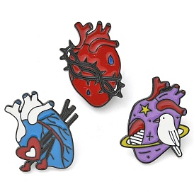 Heart Enamel Pins, Alloy Brooches for Backpack Clothes