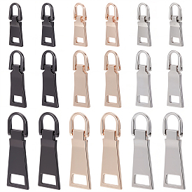 18 шт. 9 стили сплав молнии язычки, прямоугольные