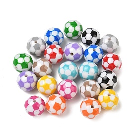 Sports Opaque Acrylic Beads, Football