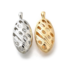 Латунные подвески, без кадмия, без никеля и без свинца, полые овальные прелести