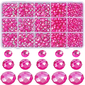 800шт 3 стили запекаемые окрашенные стеклянные бусины, имитация нефрита, граненые, с покрытием AB цвета, рондель