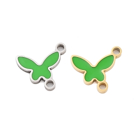 Ion Plating(IP) 304 Stainless Steel Enamel Connector Charms, Butterfly Link