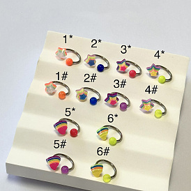 316 хирургическая нержавеющая сталь с акриловыми кольцами для губ, цвет нержавеющей стали