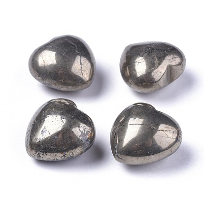 Natural Pyrite Heart Love Stone, Pocket Palm Stone for Reiki Balancing