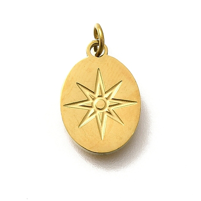 304 прелести нержавеющей стали, с целью перехода в кольце, овал со звездой, ионное покрытие (ip)