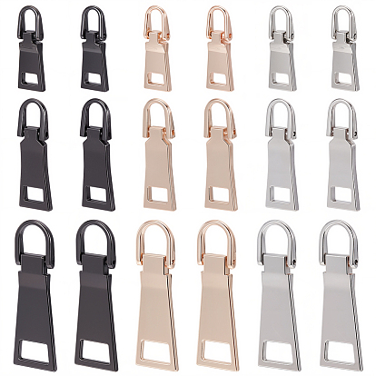 18 шт. 9 стили сплав молнии язычки, прямоугольные