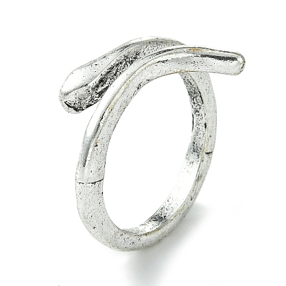 Snake Alloy Open Cuff Rings, Lead Free & Cadmium Free
