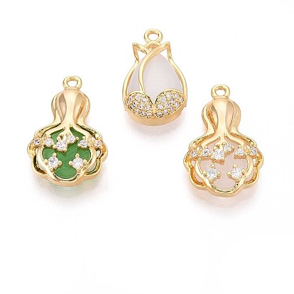 Латунные подвески с микропаве из прозрачных кубических цирконий кошачий глаз, реальный 18 k позолоченный, без никеля 