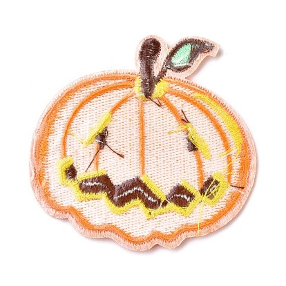 Computerized Embroidery Cloth Iron on/Sew on Patches, Costume Accessories, Halloween Pumpkin Jack-O'-Lantern
