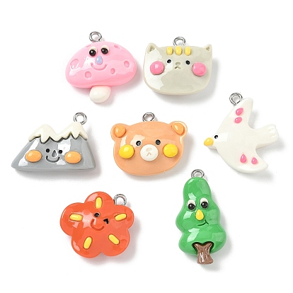 Милые подвески из смолы, разнообразные, с 201 петлей из нержавеющей стали