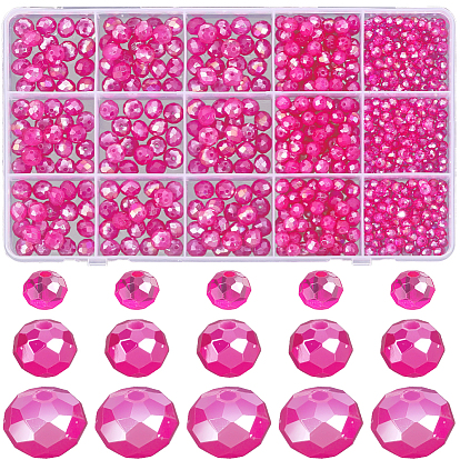 800шт 3 стили запекаемые окрашенные стеклянные бусины, имитация нефрита, граненые, с покрытием AB цвета, рондель