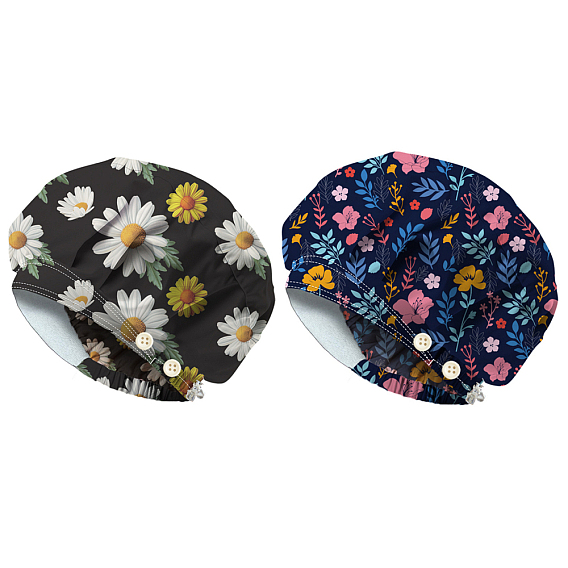 2 шт. 2 цвета хлопка регулируемые набивные шапки рабочие кепки для женщин и мужчин, с кнопкой