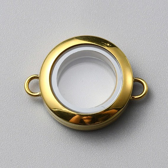 Плоские круглые 304 подвески-медальоны из нержавеющей стали с подвесками-соединителями, со стеклом, ссылки на медальон памяти