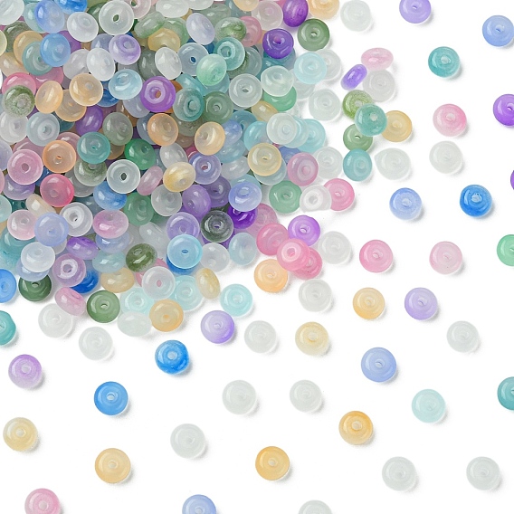 100г запеченные окрашенные бусины из искусственного нефрита, рондель