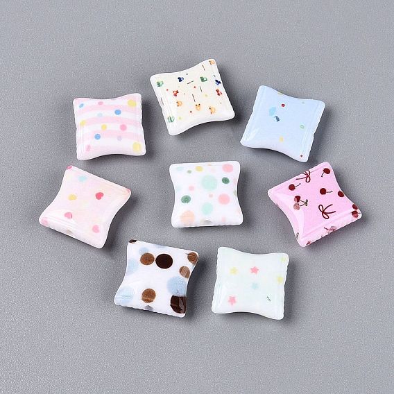 Печатные непрозрачные акриловые бусины, печенье