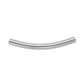 304 Stainless Steel Curved Tube Beads, Curved Tube Noodle Beads