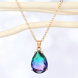 Geometric Resin Pendant Necklace with Irregular Water Drop Design - Fashionable and Unique Jewelry Accessory
