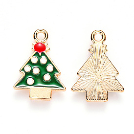 Подвески из эмали и сплава, на Рождество, рождественская елка, золотой свет