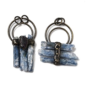 Натуральные кианит / цианит / дистен большие подвески, прямоугольные подвески с фурнитурой из античной бронзы и соединительными кольцами