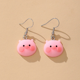 Adorable Pink Pig Earrings - Creative and Minimalistic Design
