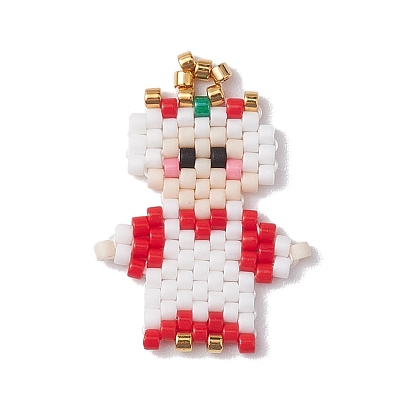 Рождественские бусины бисерные подвески, Миссис. Клаус кулон