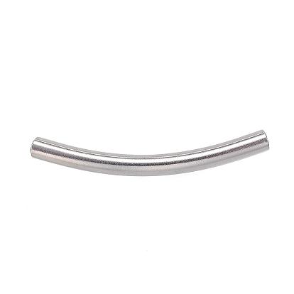 304 Stainless Steel Curved Tube Beads, Curved Tube Noodle Beads