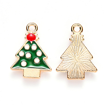 Подвески из эмали и сплава, на Рождество, рождественская елка, золотой свет