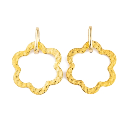 Boucles d'oreilles en laiton plaqué à crémaillère, sans cadmium et sans plomb, fleur