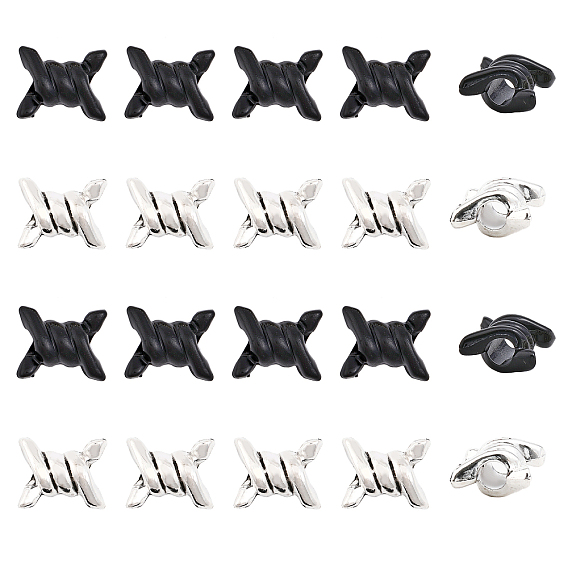 20шт 2 цвета сплава европейские бусины, бусины с большим отверстием, чертополох и тернии