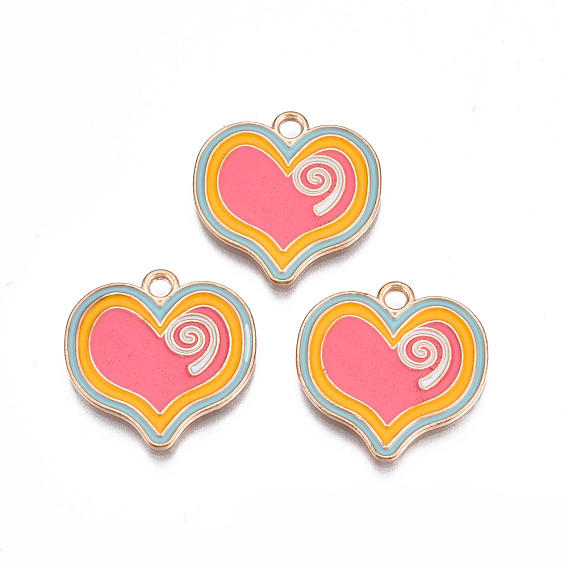 Подвески из эмали и сплава, без кадмия и без свинца, сердце