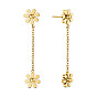 Stainless Steel Dangle Stud Earrings, with Chains, Daisy Flower