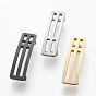 304 Stainless Steel Slide Charms, Rectangle with Cross