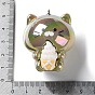 Acrylic Pendants, Cat Shape with Silicone Ice Cream Charms, with Iron Loops