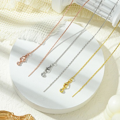 1мм стойка покрытие латунь бостон звено цепи регулируемые слайдер ожерелья для женщин мужчин, без кадмия и без свинца, 901 застежка из нержавеющей стали, долговечный