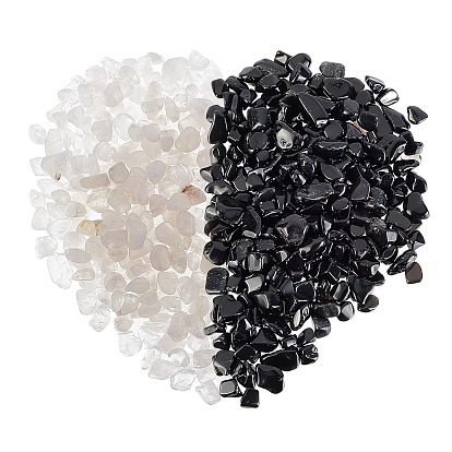 800g 2 Stil natürliche Quarzkristall- und Obsidianperlen, no-Loch, Nuggets