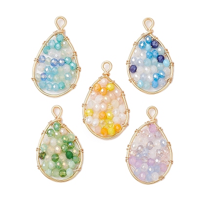 5шт. подвески из стеклянных бусин, обмотанных медной проволокой, подвеска с пасхальным яйцом