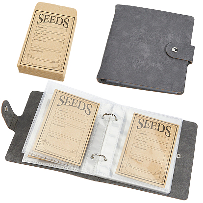 Фотоальбомы с отрывными листами в обложке из искусственной кожи с самоклеящимися конвертами из крафт-бумаги для хранения семян