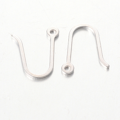 Ganchos de ley pendiente de plata, 10x6 mm, agujero: 1 mm, pin: 1 mm