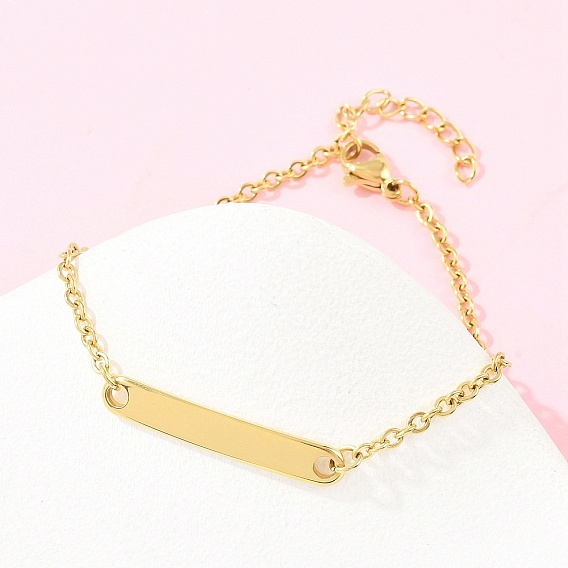 304 из нержавеющей стали ссылка браслеты, с 201 стальными бусинами, ионное покрытие (ip)