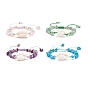 Stone Chip Braided Bead Bracelet with Natural Cowrie Shell for Women