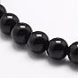 Natural Black Onyx Beads Strands, Dyed, Round