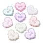 Opaque Enamel Acrylic Beads, Heart with Bowknot