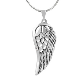 Stainless Steel Pendant Necklaces, Wing Urn Ashes Necklaces