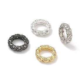 Латунные прозрачные фианиты европейские бусины, витая бусина с большим отверстием, без кадмия и без свинца, стойки покрытие, долговечный