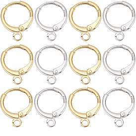 20 пары 2 цвета латунные серьги с застежкой-молнией, с горизонтальными петлями, долговечный, без свинца и без никеля 