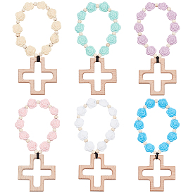 6шт. силиконовые и деревянные подвесные украшения