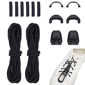 Polyester Quick Release Shoelace Kits, Universal Shoelace Replacement, with Plastic Cord Lock